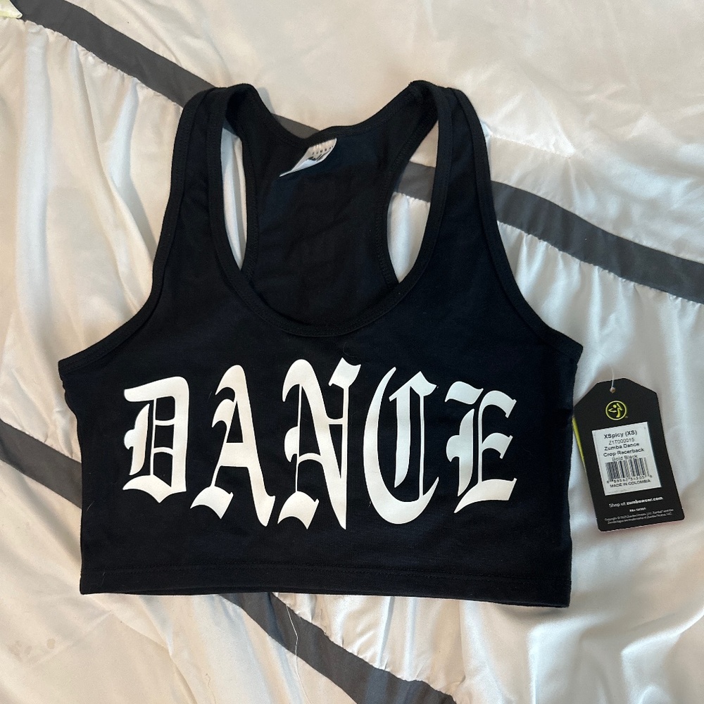 Zumba Dance Crop Racerback Top NWT Size XS